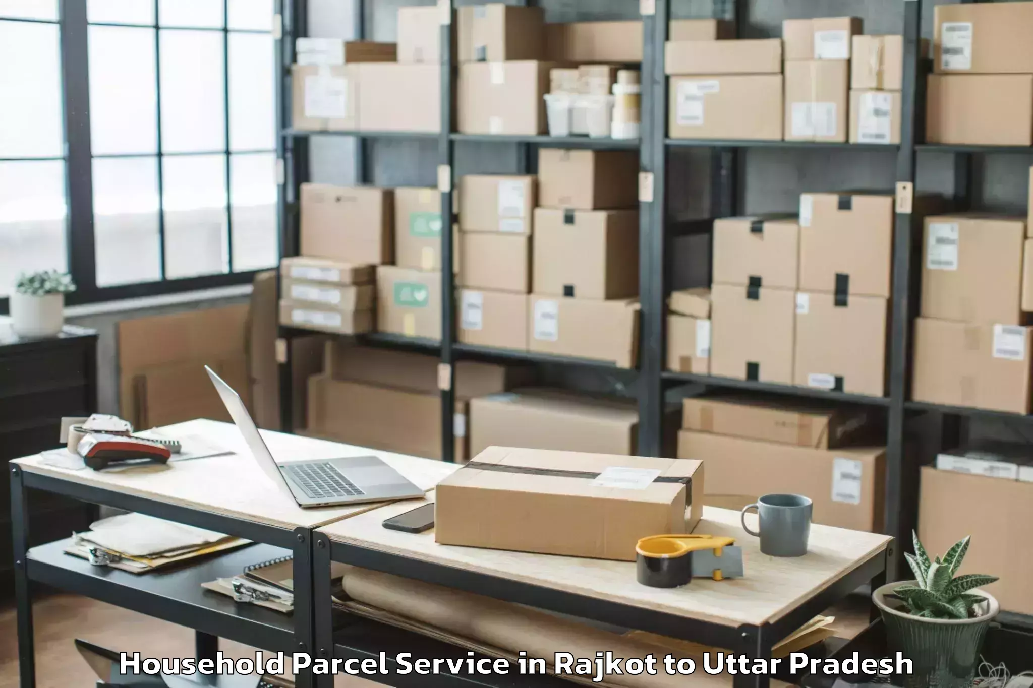 Book Rajkot to Koraon Household Parcel